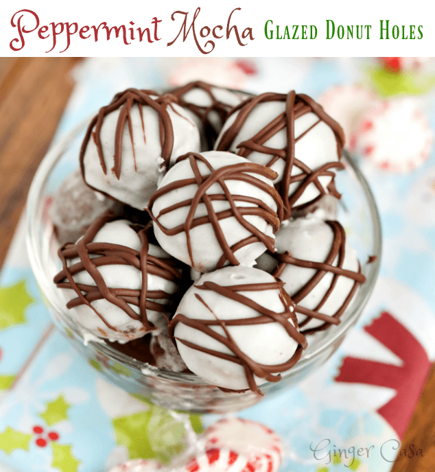 Peppermint Mocha Glazed Donut Holes