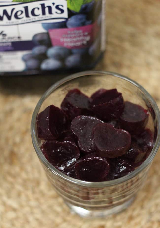 grape juice gelatin hearts