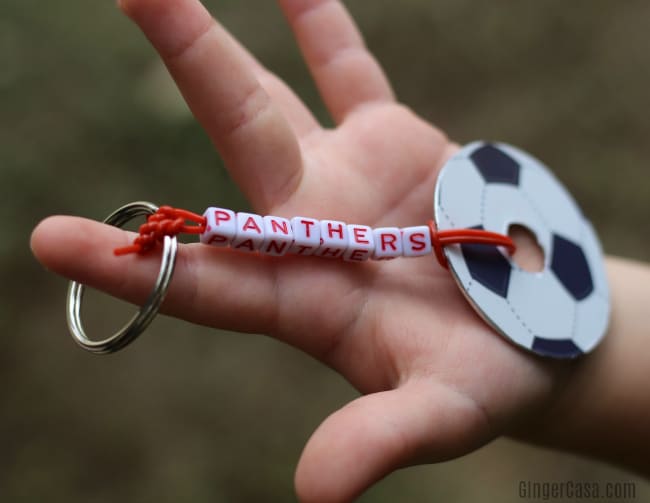 DIY soccer keychain and soccer snacks