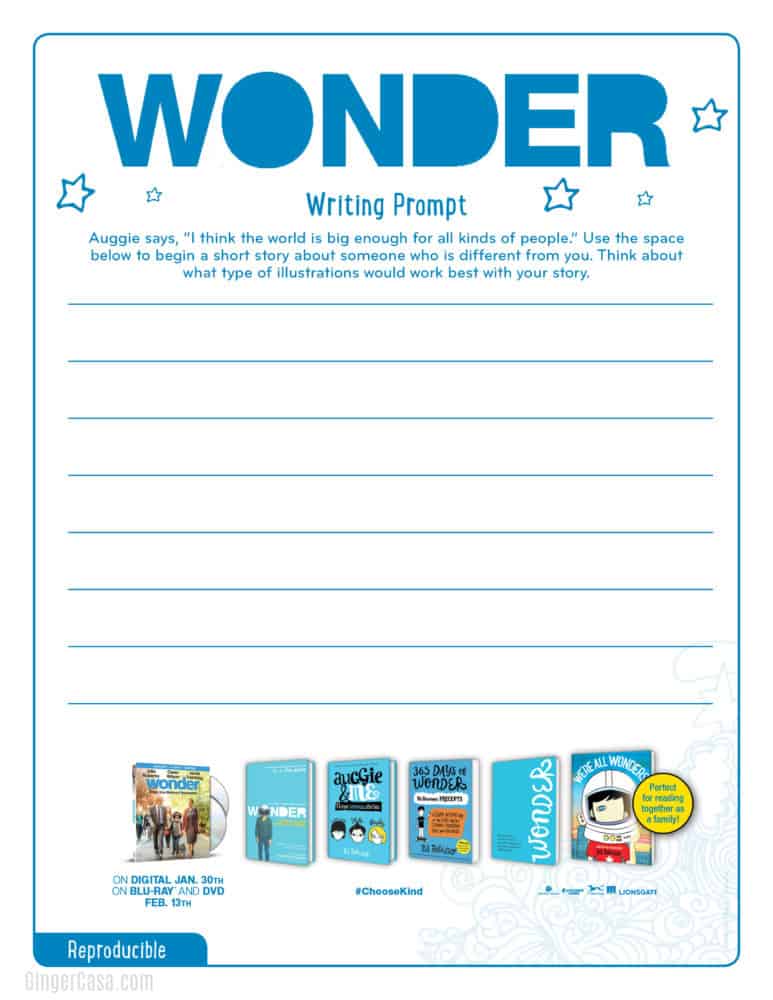 wonder movie activity sheets help kids spread kindness