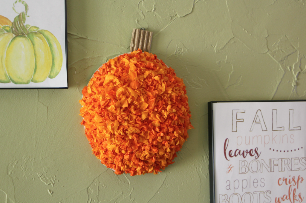 Tissue Paper Pumpkin Craft - Arty Crafty Kids