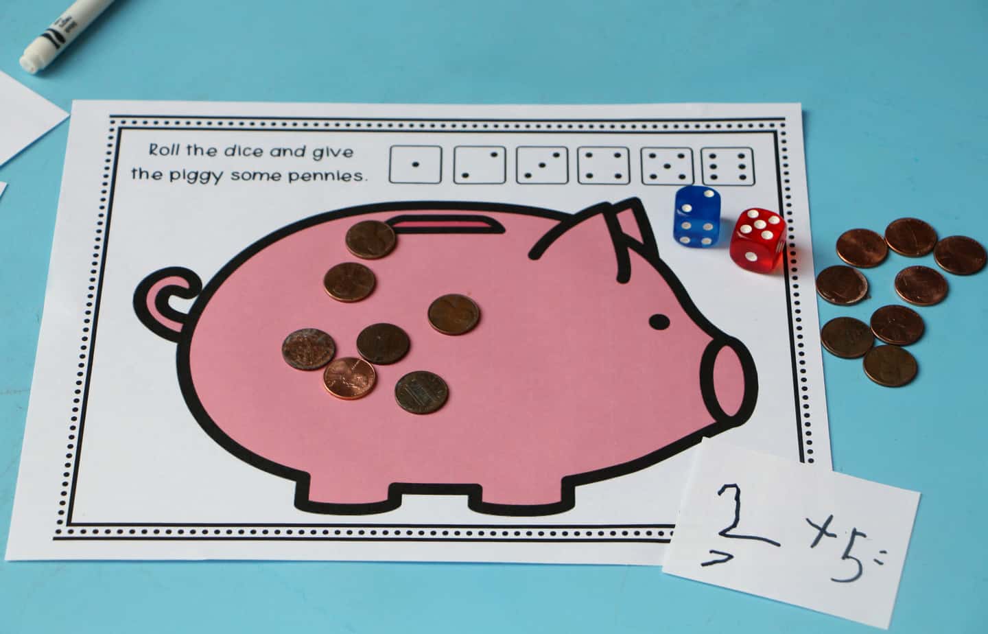 Feed the Piggy Bank Math Activity - Fun, Free Printable!