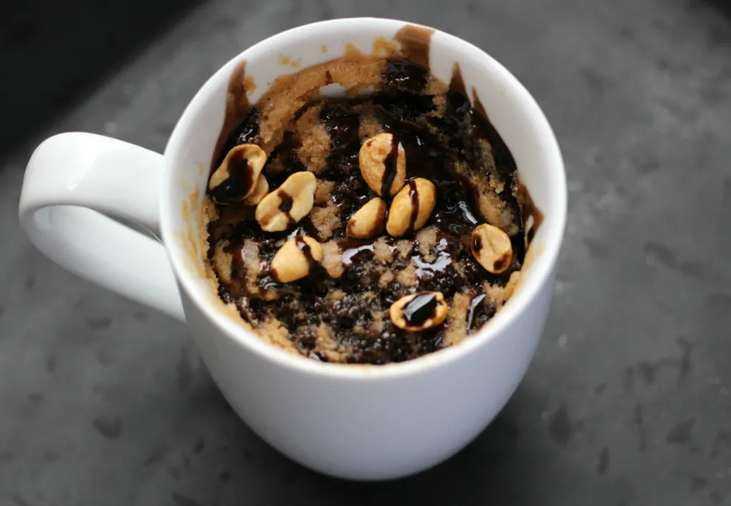 Easy Peanut Butter Chocolate Microwave Mug Cake