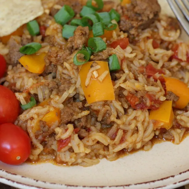 instant pot ground beef taco rice