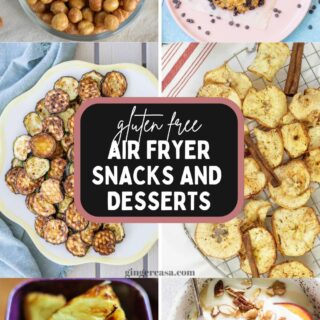 gluten free air fryer snacks and desserts - six different pictures