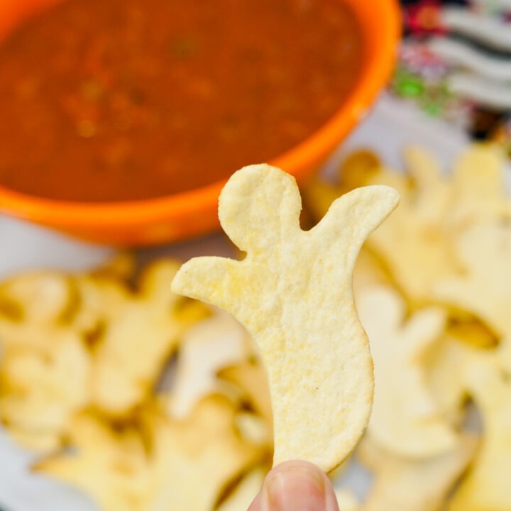 ghost air fryer tortilla chips halloween