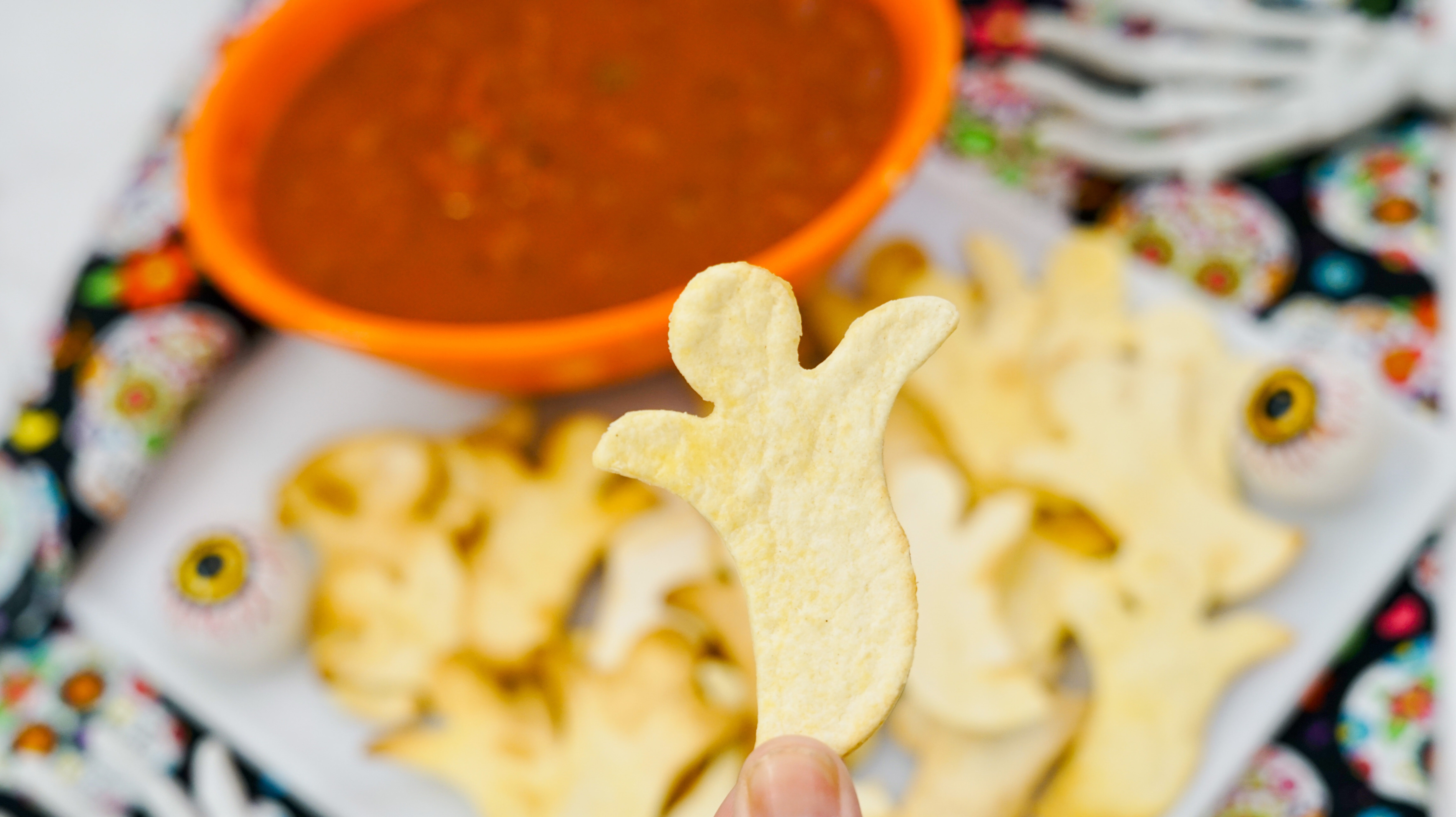 ghost air fryer tortilla chips halloween