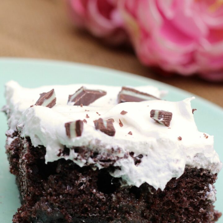 Mint Oreo Chocolate Poke Cake