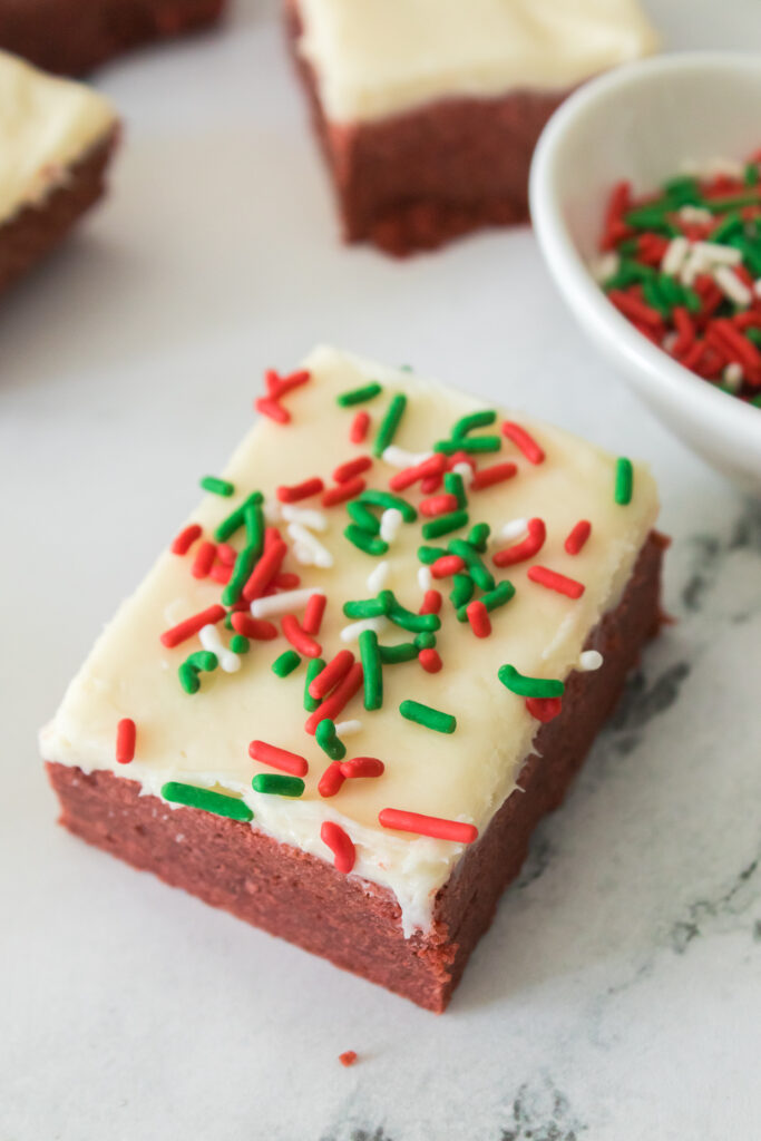 Christmas red velvet sugar cookie bar