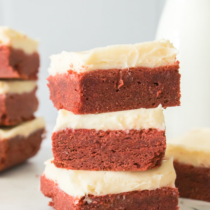 Red Velvet Sugar Cookie Bars